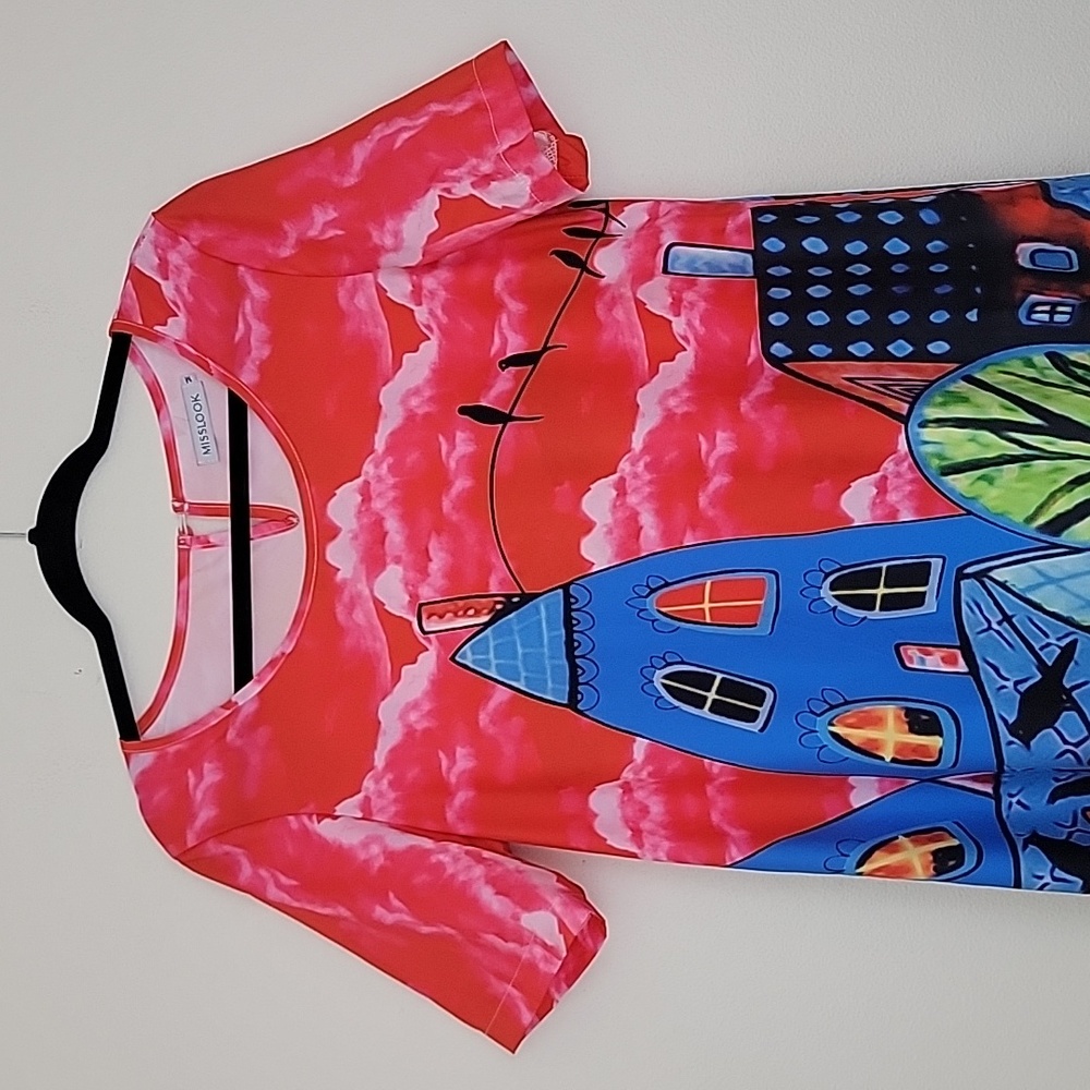 Misslook Artsy Colorful Multicolored Midi Length … - image 2